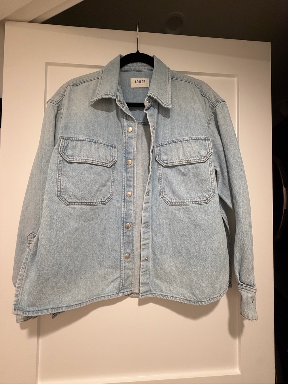 AGOLDE Glinda Denim Shirt Shacket Blue XS
